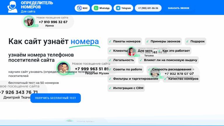 Способы связи показаны рядом